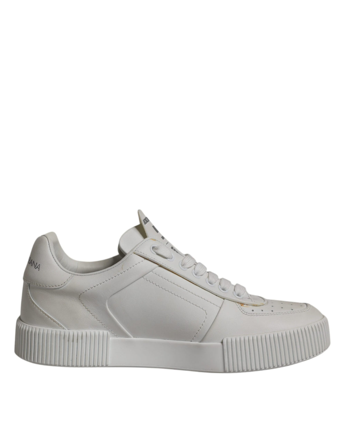 Dolce & Gabbana White Miami Leather Low Top Sneakers, Artisanal
