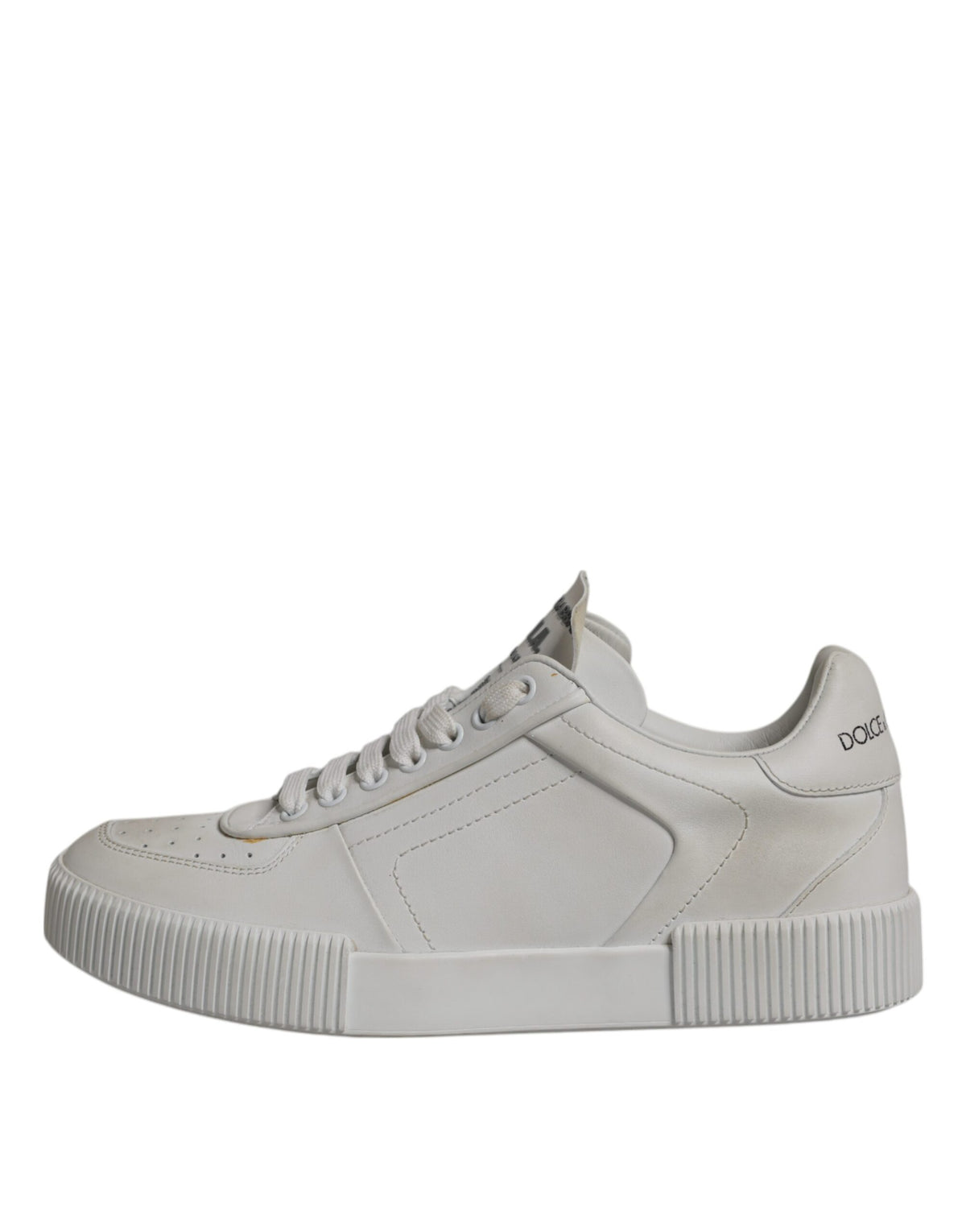 Dolce & Gabbana White Miami Leather Low Top Sneakers, Artisanal