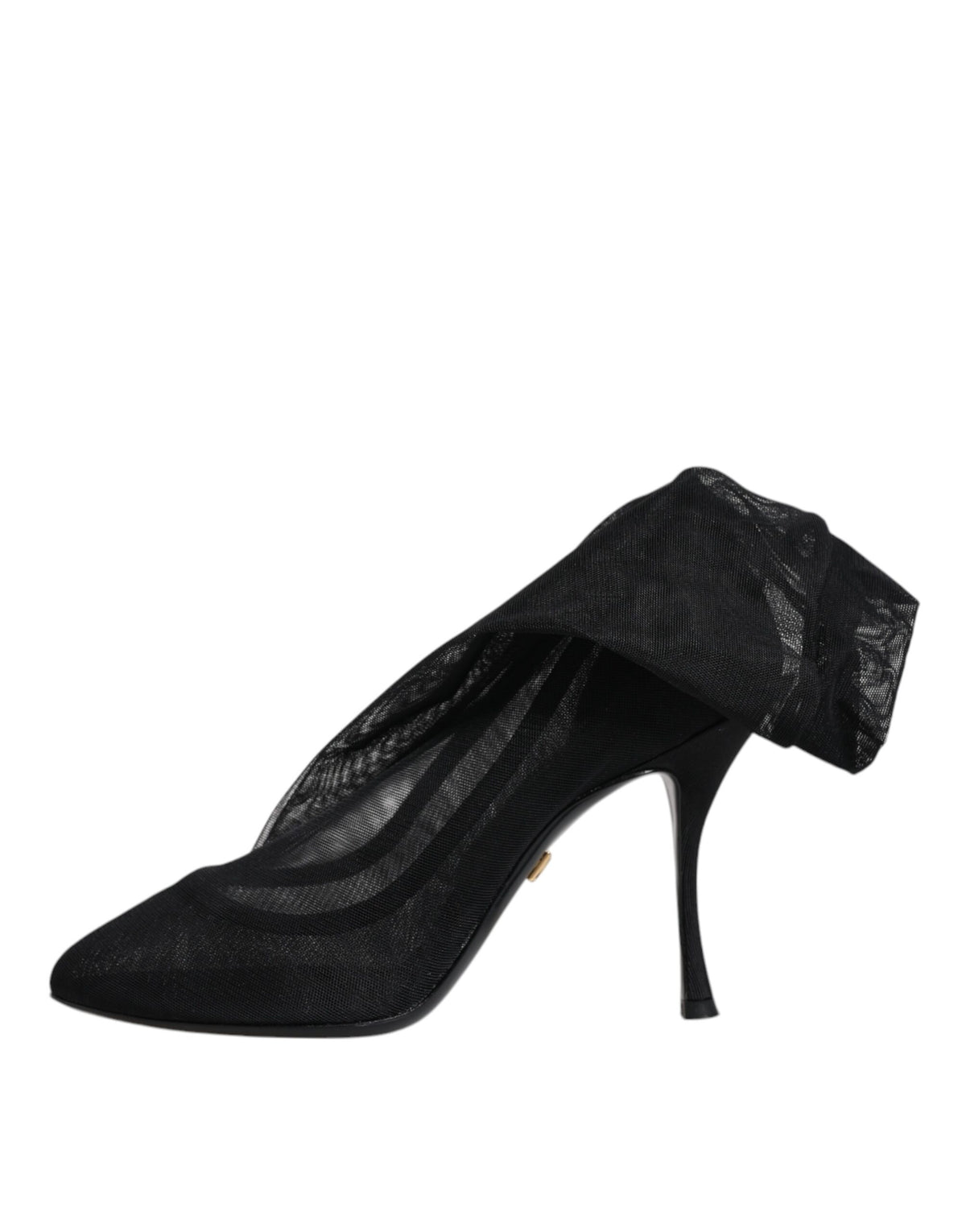 Step into the realm of luxury with Dolce & Gabbana's Black Silk Stretch Mesh Sock Boots, where exquisite craftsmanship meets timeless elegance for the discerning individual.