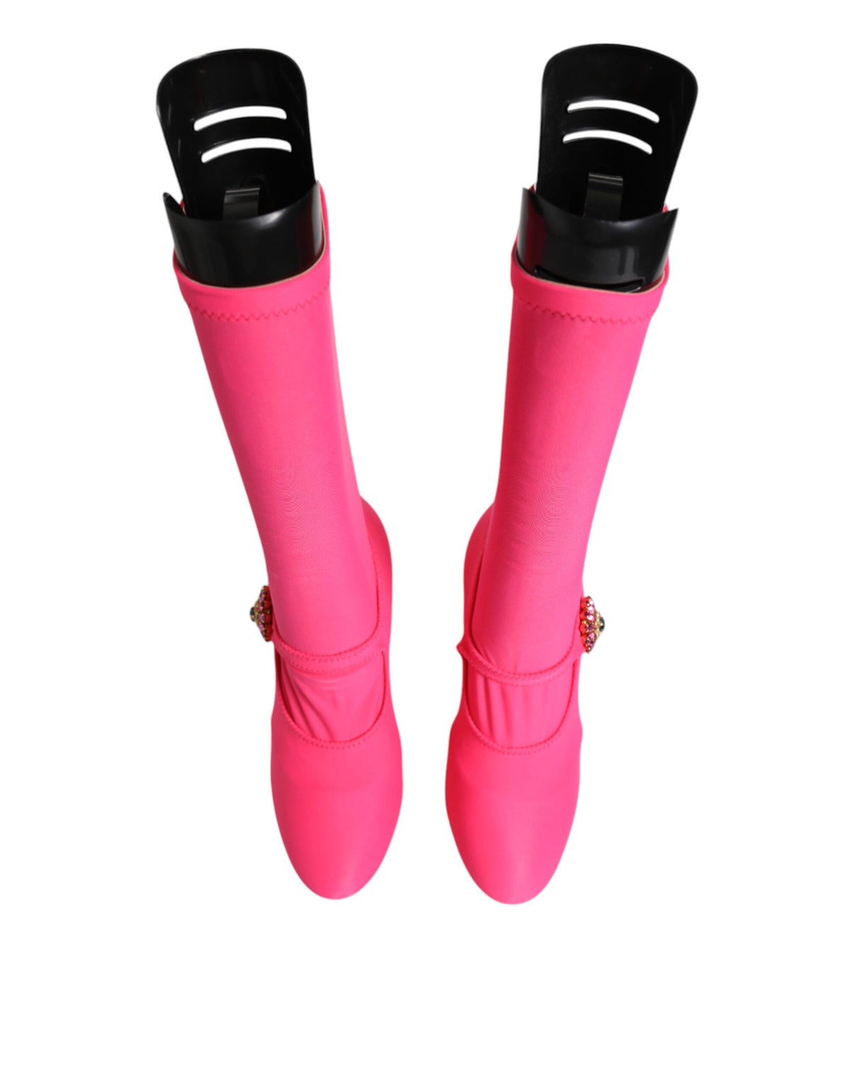 Step into elegance with Dolce & Gabbana Pink Nylon Crystal Vally High Boots, where luxurious materials and exquisite craftsmanship redefine your style and confidence.