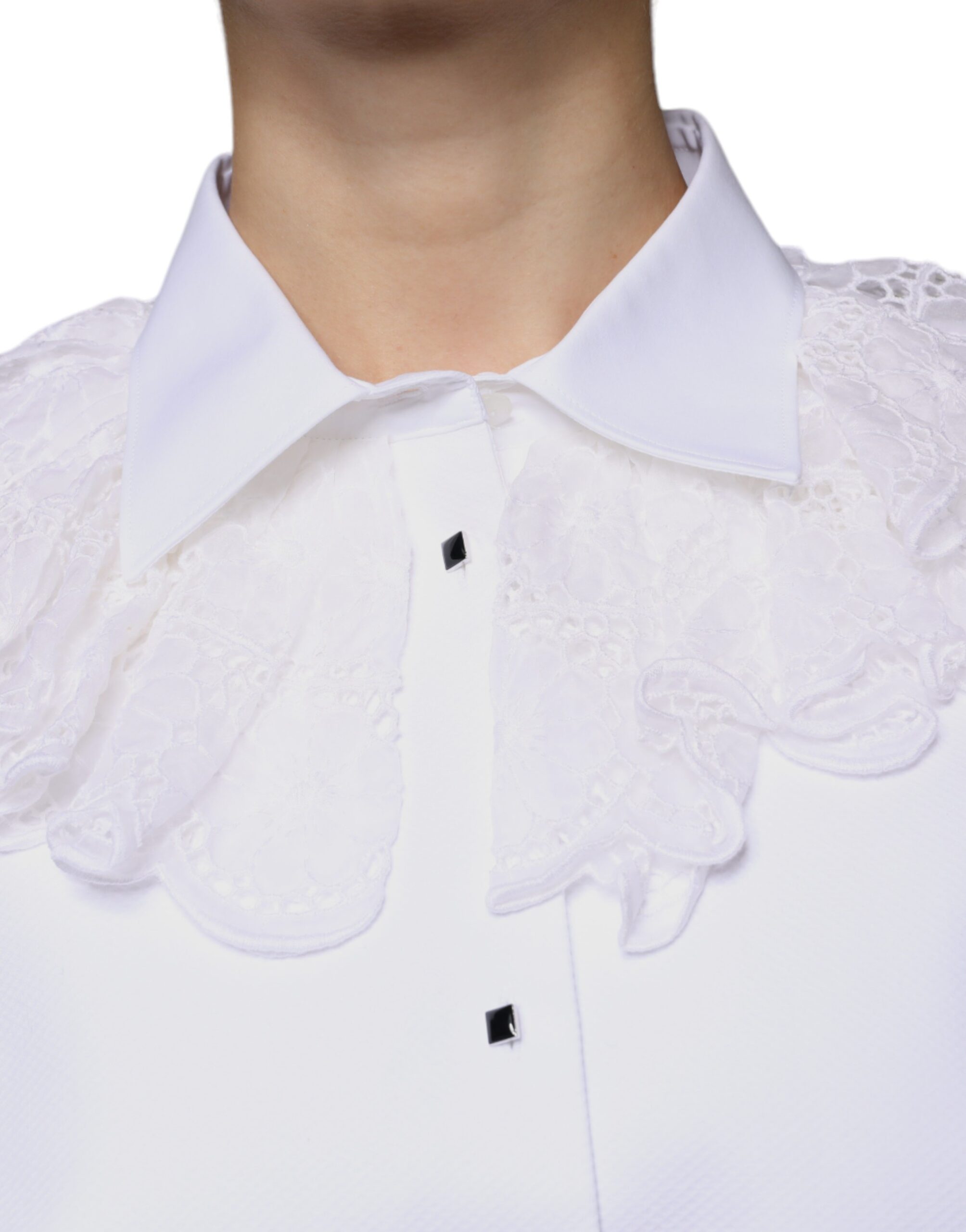 Elevate your wardrobe with the Dolce & Gabbana White Cotton Poplin Shirt Dress Blouse Top, a luxurious blend of cotton and silk, embodying timeless elegance and Italian craftsmanship.
