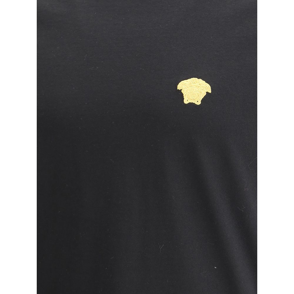 Versace Black Cotton T-Shirt - Timeless Luxury Essential