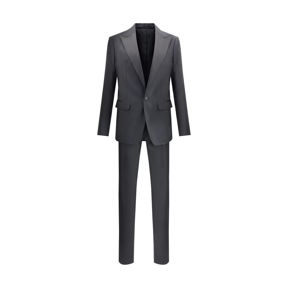 Dsquared² Black Fleece Wool Two-Piece Suit – Artisanal Elegance