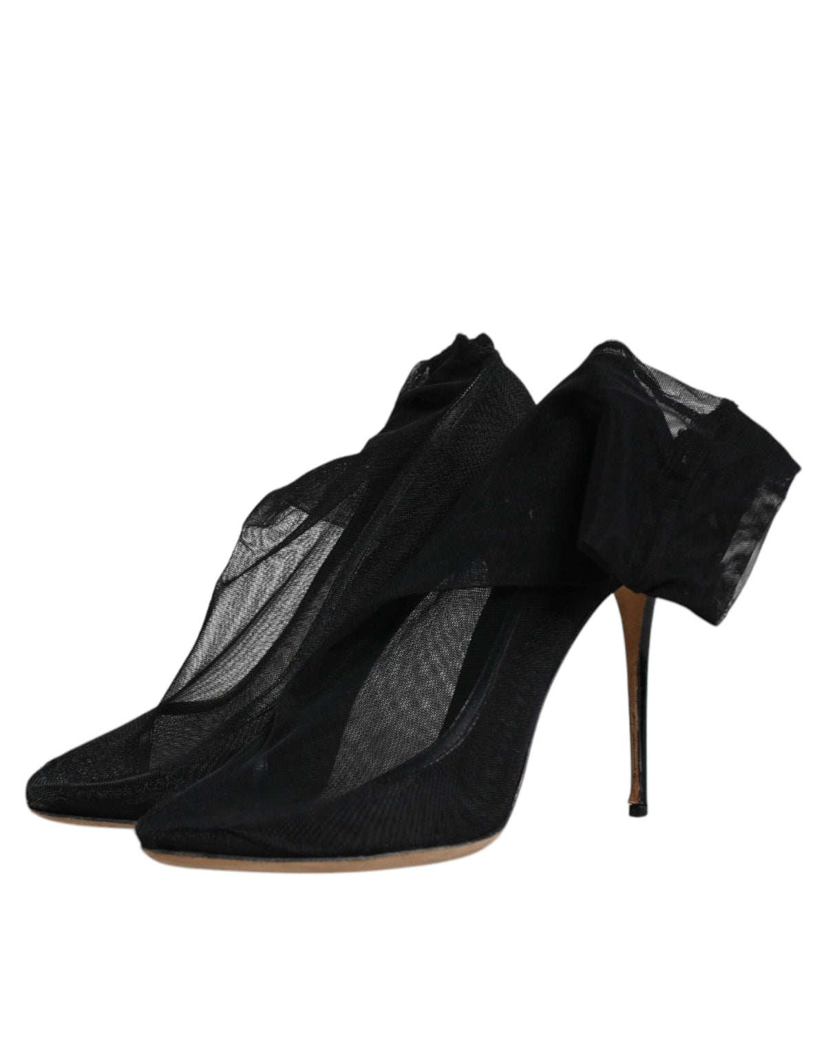 Elevate your style with Dolce & Gabbana's Black Nylon Stretch Mesh Sock Boots, where exquisite craftsmanship meets luxurious comfort, perfect for any elegant occasion.