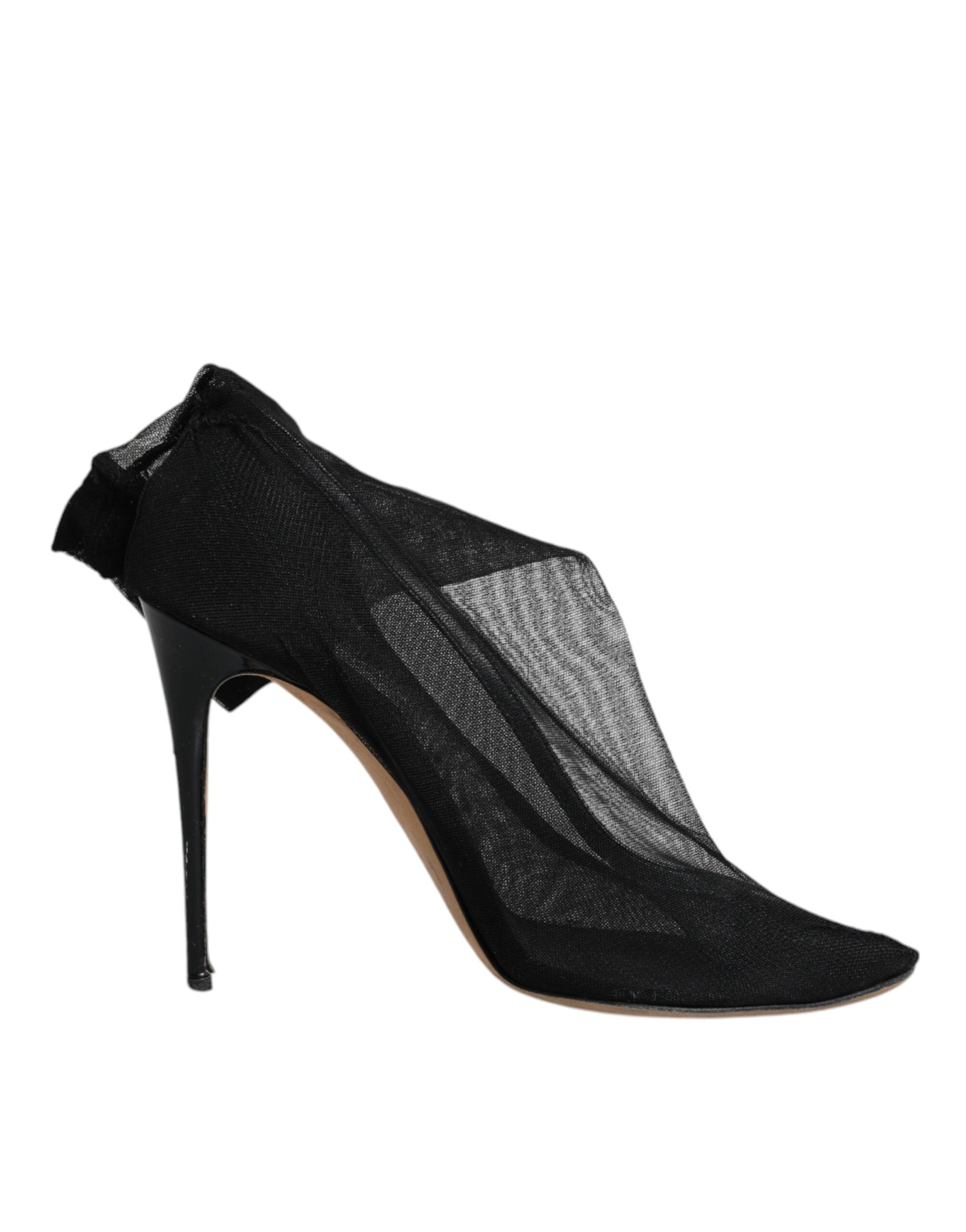 Experience the allure of Dolce & Gabbana's Black Nylon Stretch Mesh Sock Boots, where exquisite craftsmanship meets luxurious comfort, redefining elegance for every occasion.