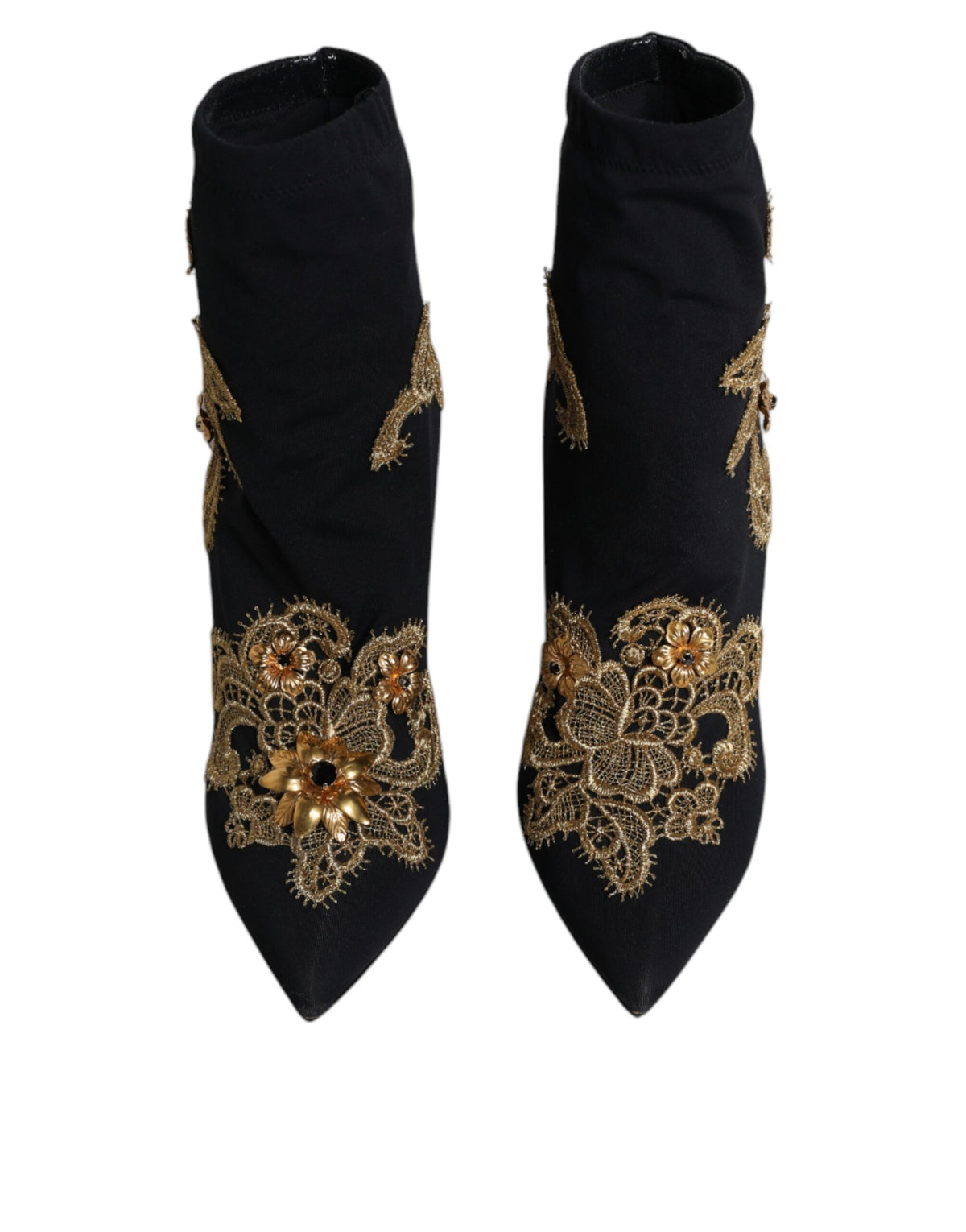 Step into the allure of Dolce & Gabbana's Black Gold Embroidery Slip On Boots, where exquisite Italian craftsmanship meets luxurious comfort for the discerning individual.
