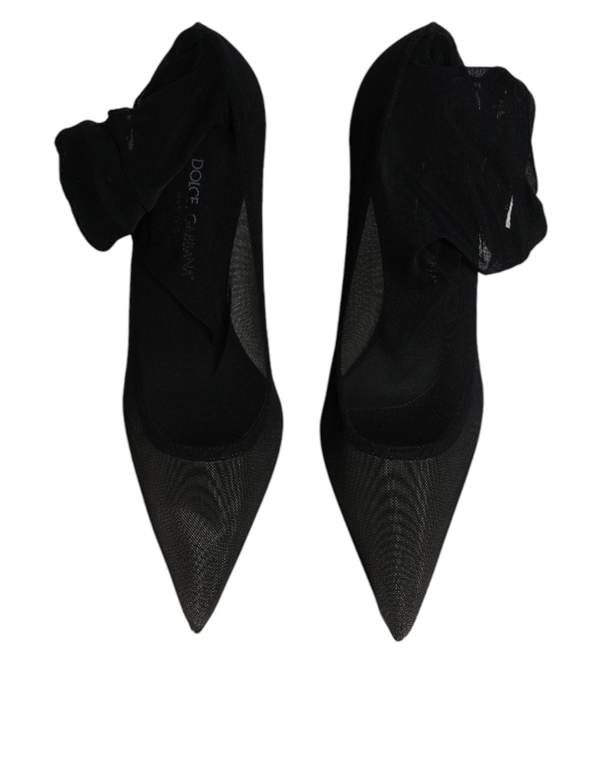 Experience the allure of Dolce & Gabbana's Black Viscose Mesh Sock Style Boots, where exquisite silk and viscose craftsmanship redefine luxury and elegance.