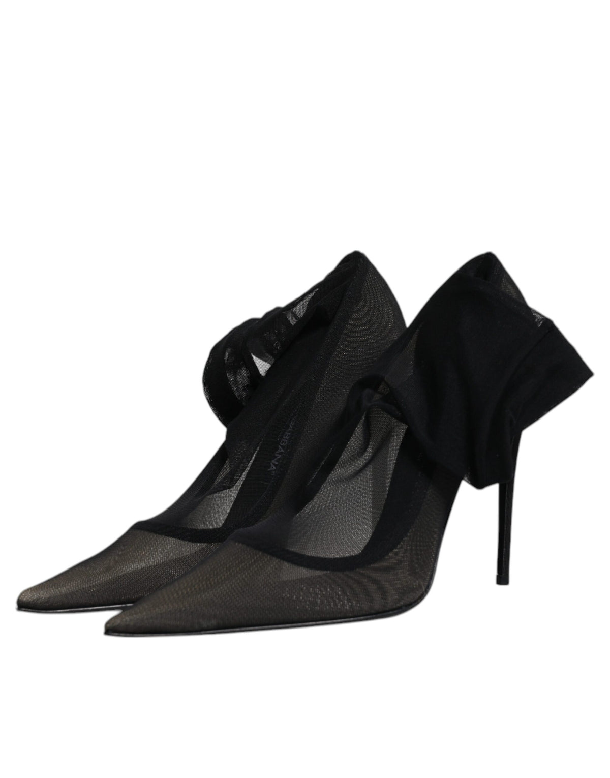 Experience the allure of Dolce & Gabbana's Black Viscose Mesh Sock Style Boots, where exquisite craftsmanship meets luxurious comfort, perfect for the modern connoisseur.
