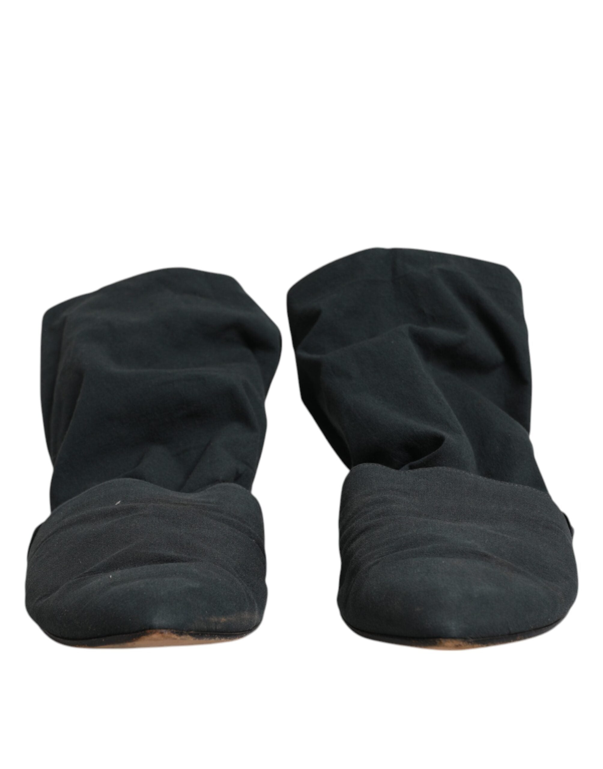 Experience the allure of Dolce & Gabbana Green Cotton Sock Style Ankle Boots, where exquisite Italian craftsmanship meets luxurious comfort, perfect for the discerning connoisseur.