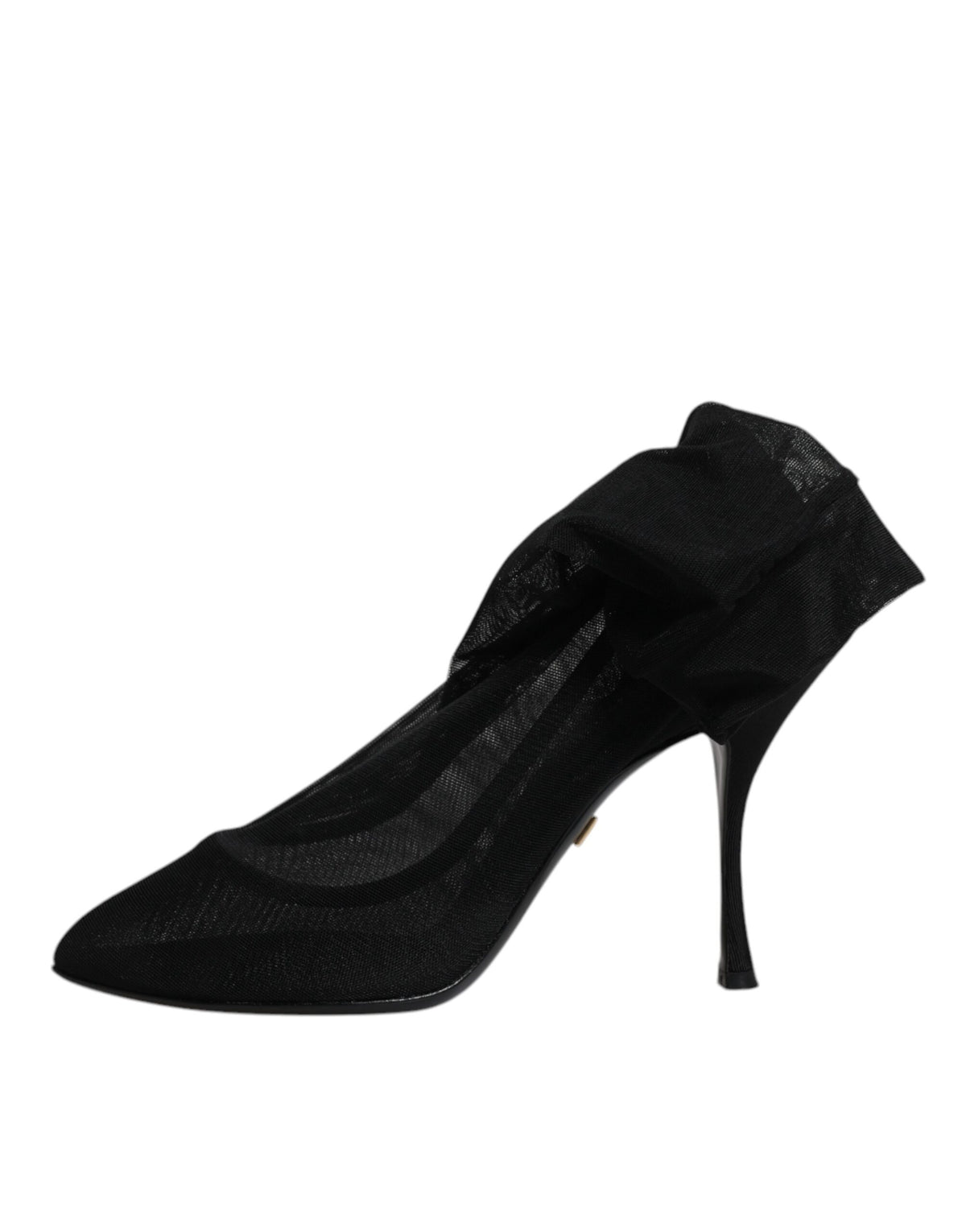 Elevate your style with Dolce & Gabbana's Black Silk Mesh Sock Style Boots, a masterpiece of Italian craftsmanship that embodies timeless luxury and sophisticated allure.