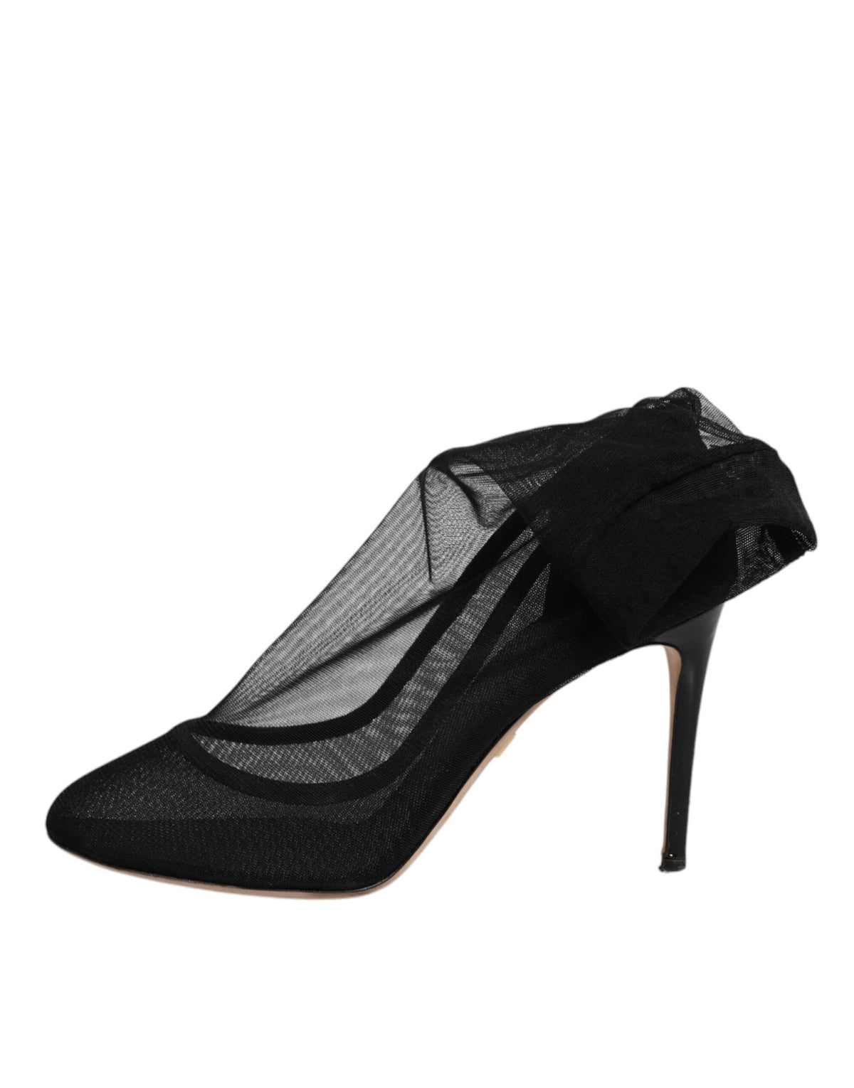 Elevate your style with Dolce & Gabbana's Black Nylon Mesh Sock Style Boots, where exquisite Italian craftsmanship meets luxurious comfort, perfect for any sophisticated occasion.
