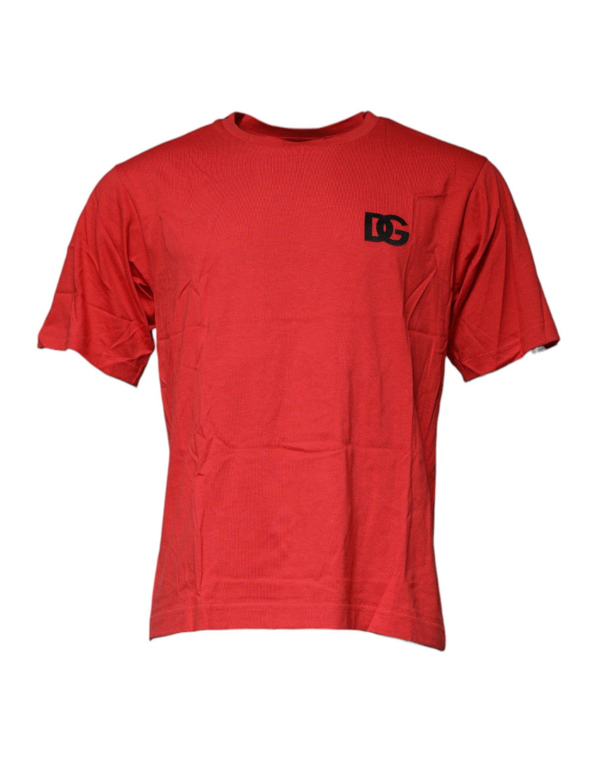 Dolce & Gabbana Red DG Logo Cotton Crew Neck T-shirt Couture