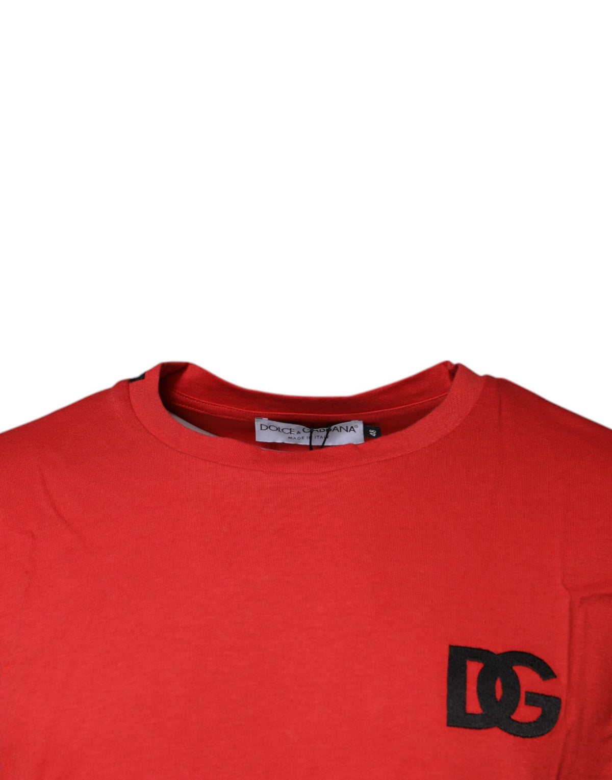 Dolce & Gabbana Red DG Logo Cotton Crew Neck T-shirt Couture