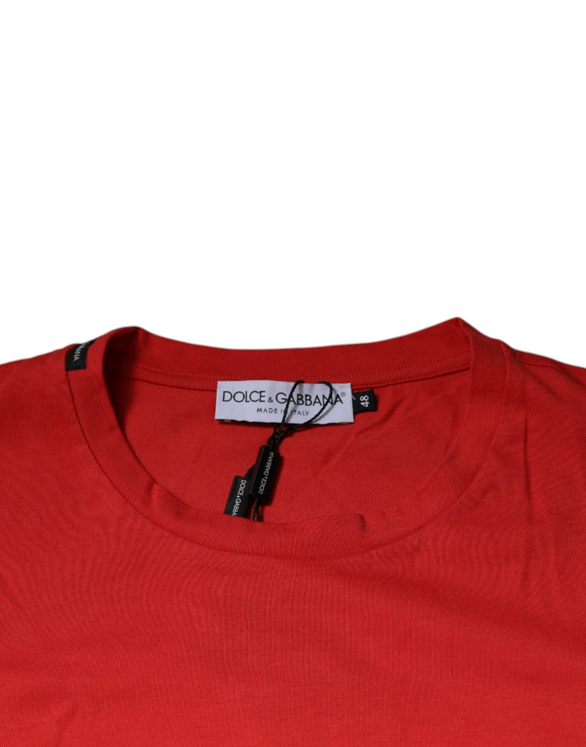 Dolce & Gabbana Red DG Logo Cotton Crew Neck T-shirt Couture