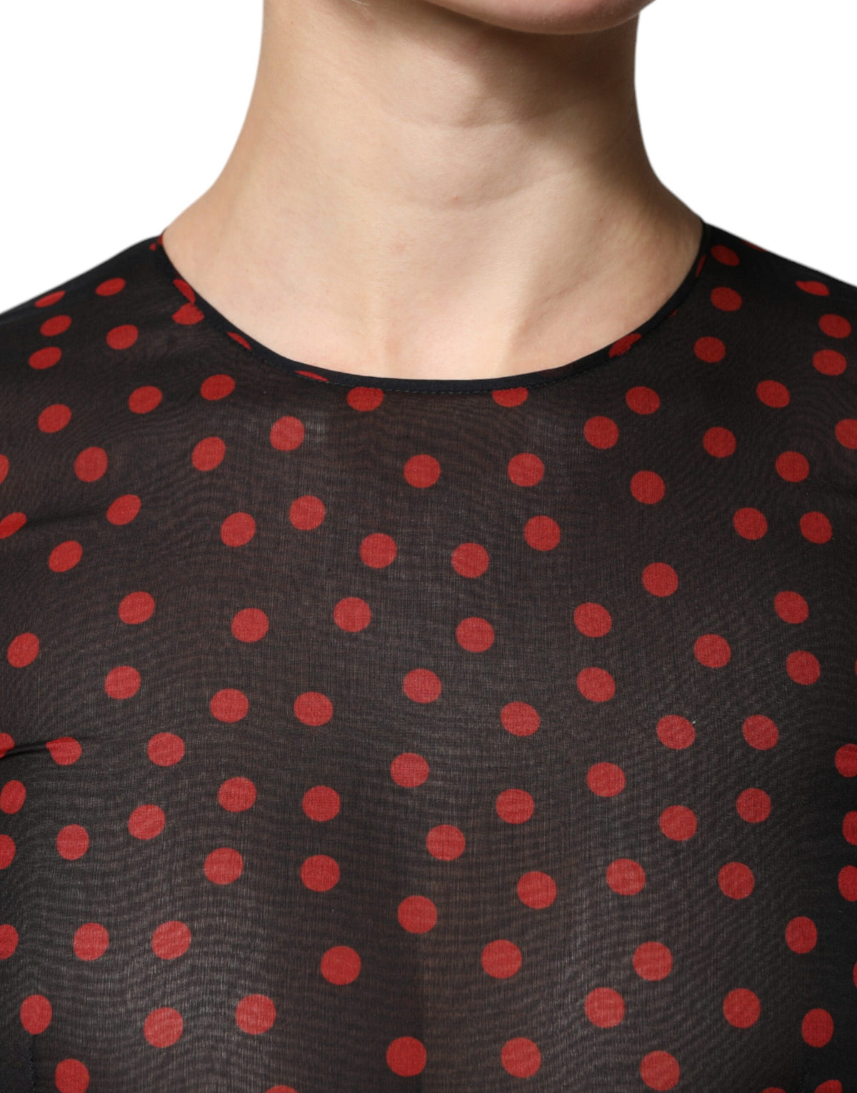 Indulge in the exquisite Dolce & Gabbana Black Red Polka Dot Silk Layered Midi Dress, a celebration of luxurious silk and Italian craftsmanship, perfect for captivating elegance.
