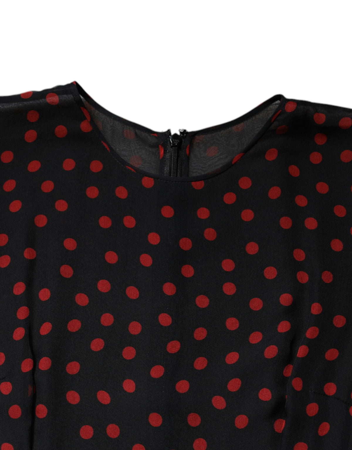 Elevate your wardrobe with the Dolce & Gabbana Black Red Polka Dot Silk Layered Midi Dress, a masterpiece of Italian craftsmanship that embodies timeless elegance and allure.