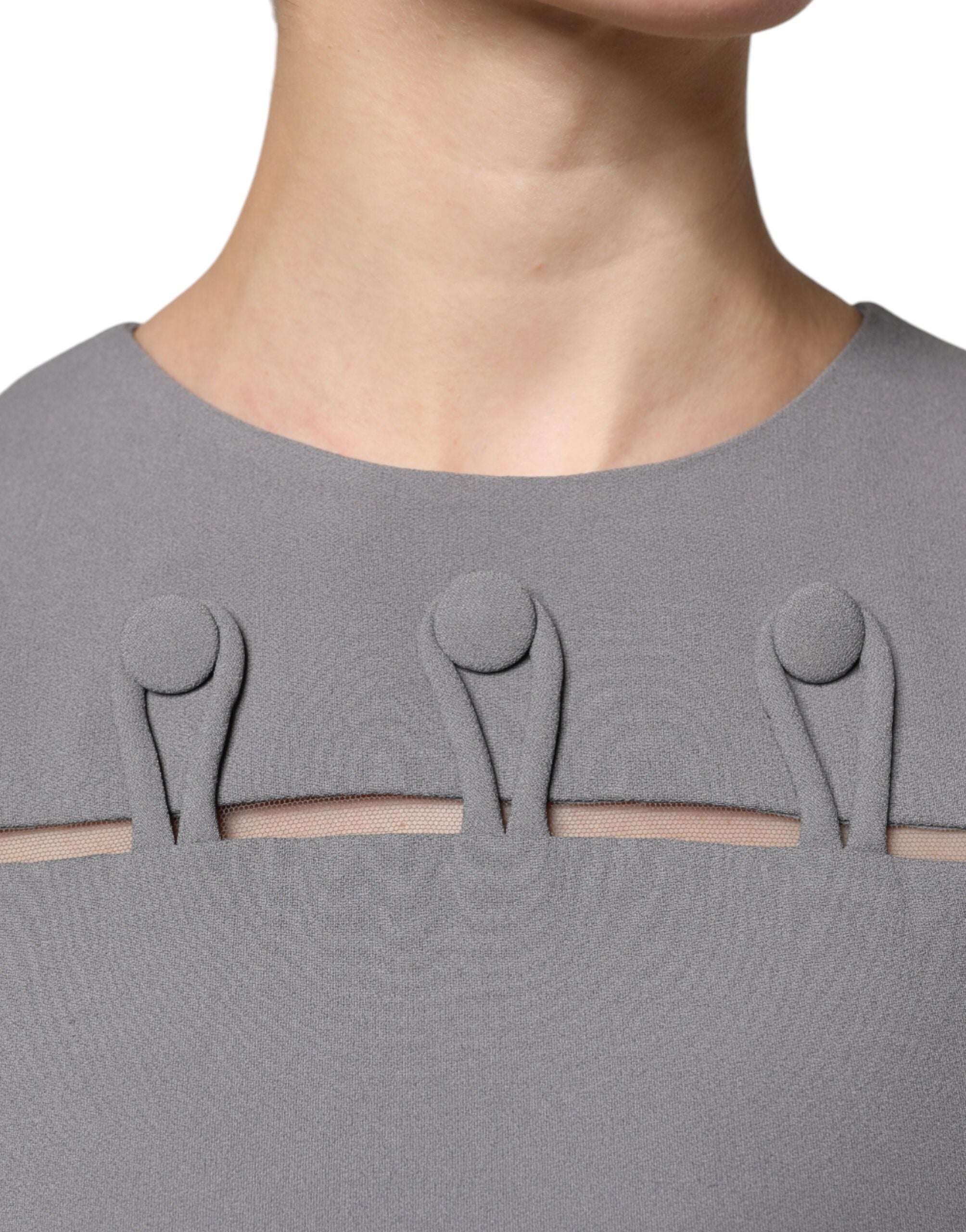 Emporio Armani Gray A-line Mini Dress - Exquisite Couture Elegance