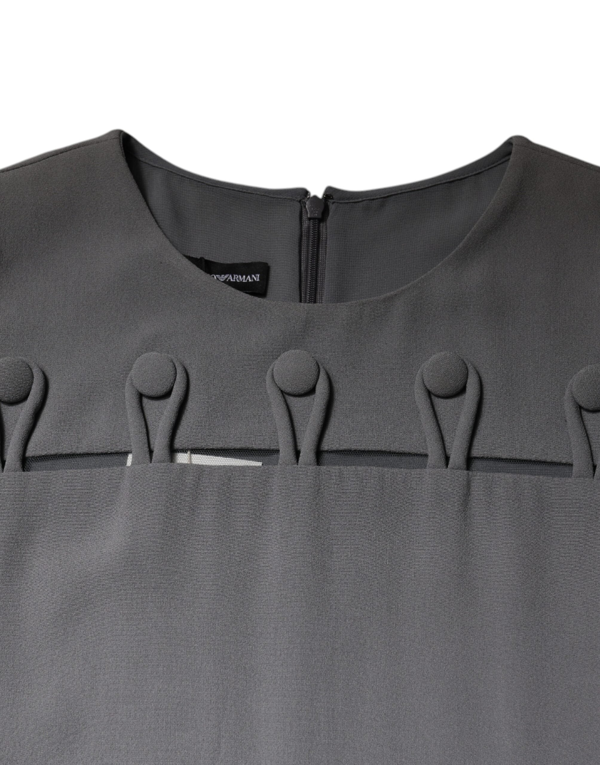 Emporio Armani Gray A-line Mini Dress - Artisanal Luxury Couture