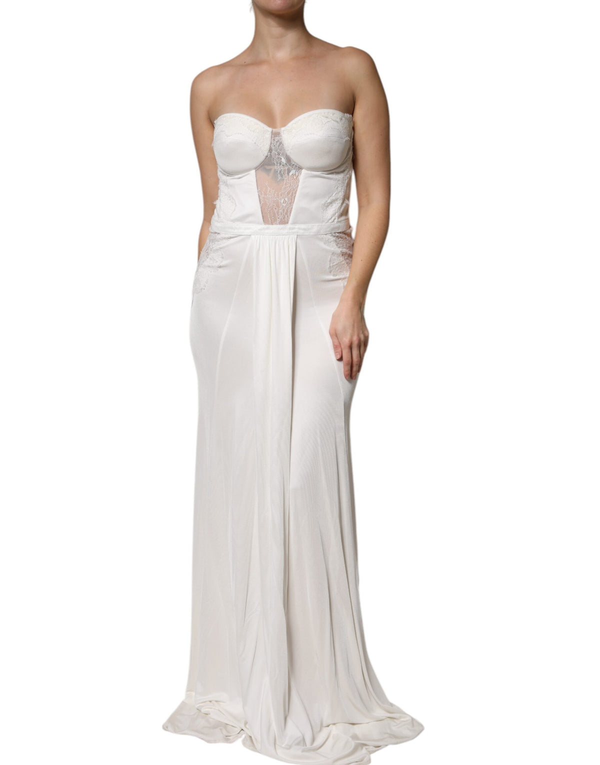Elisabetta Franchi White Strapless Mermaid Gown - Exquisite Luxury