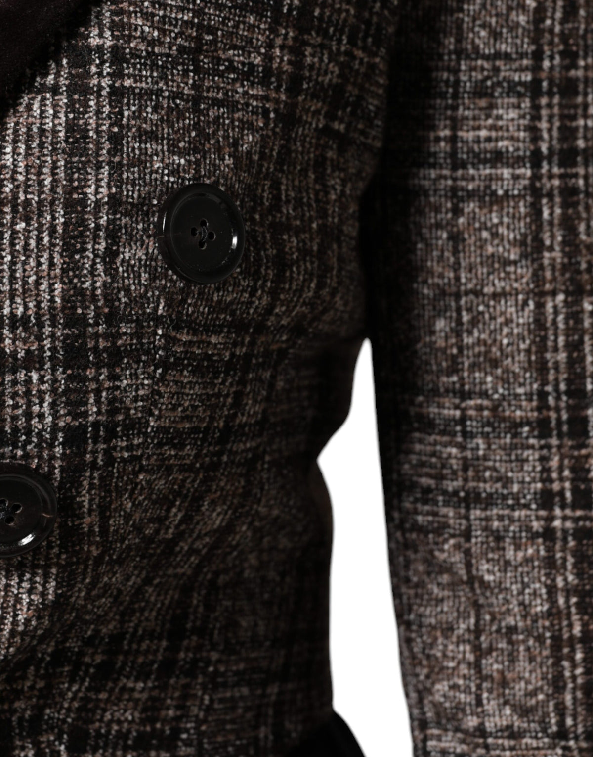 Elevate your style with the Dolce & Gabbana Brown Plaid Long Sleeve Cropped Coat Jacket, a masterpiece of Italian craftsmanship blending luxury materials for timeless sophistication.