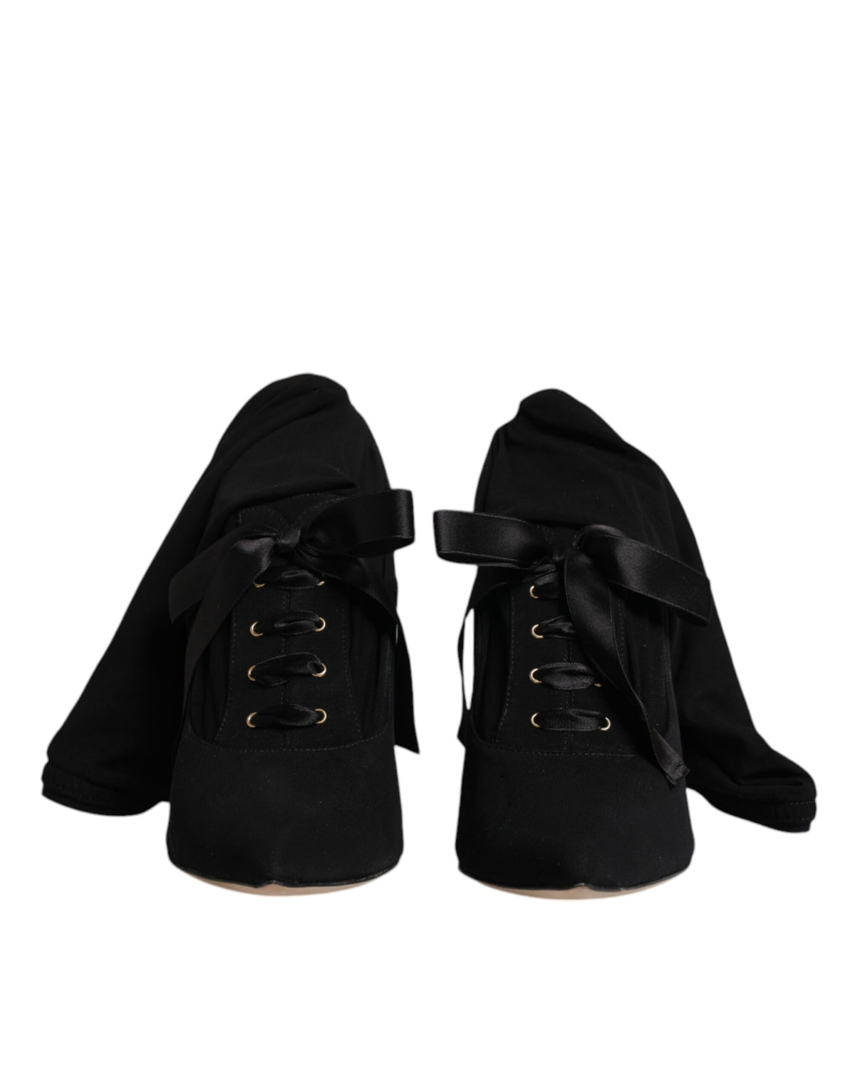Indulge in the exquisite Dolce & Gabbana Black Stiletto Heels Mid Calf Boots, crafted from luxurious lambskin leather, embodying elegance and sensuality for the discerning connoisseur.