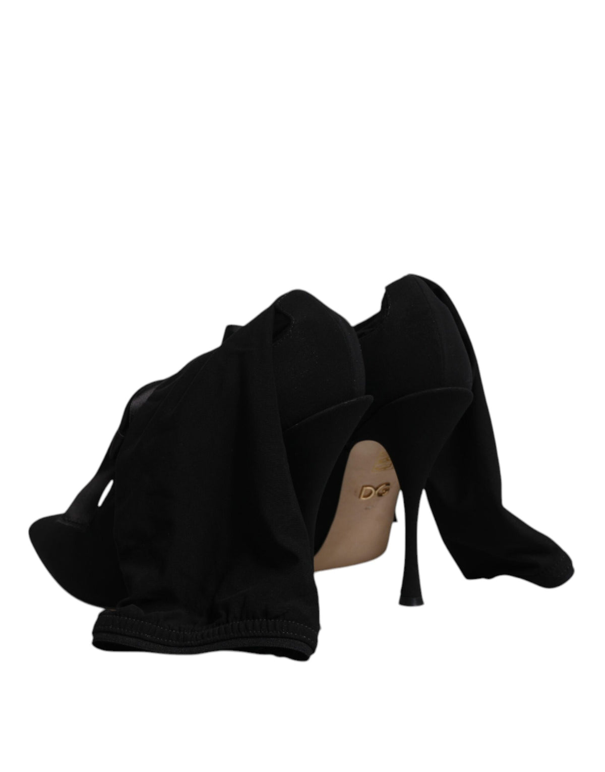 Elevate your style with Dolce & Gabbana's Black Stiletto Heels Mid Calf Boots, crafted from sumptuous lambskin leather, embodying luxury and timeless elegance for the discerning individual.