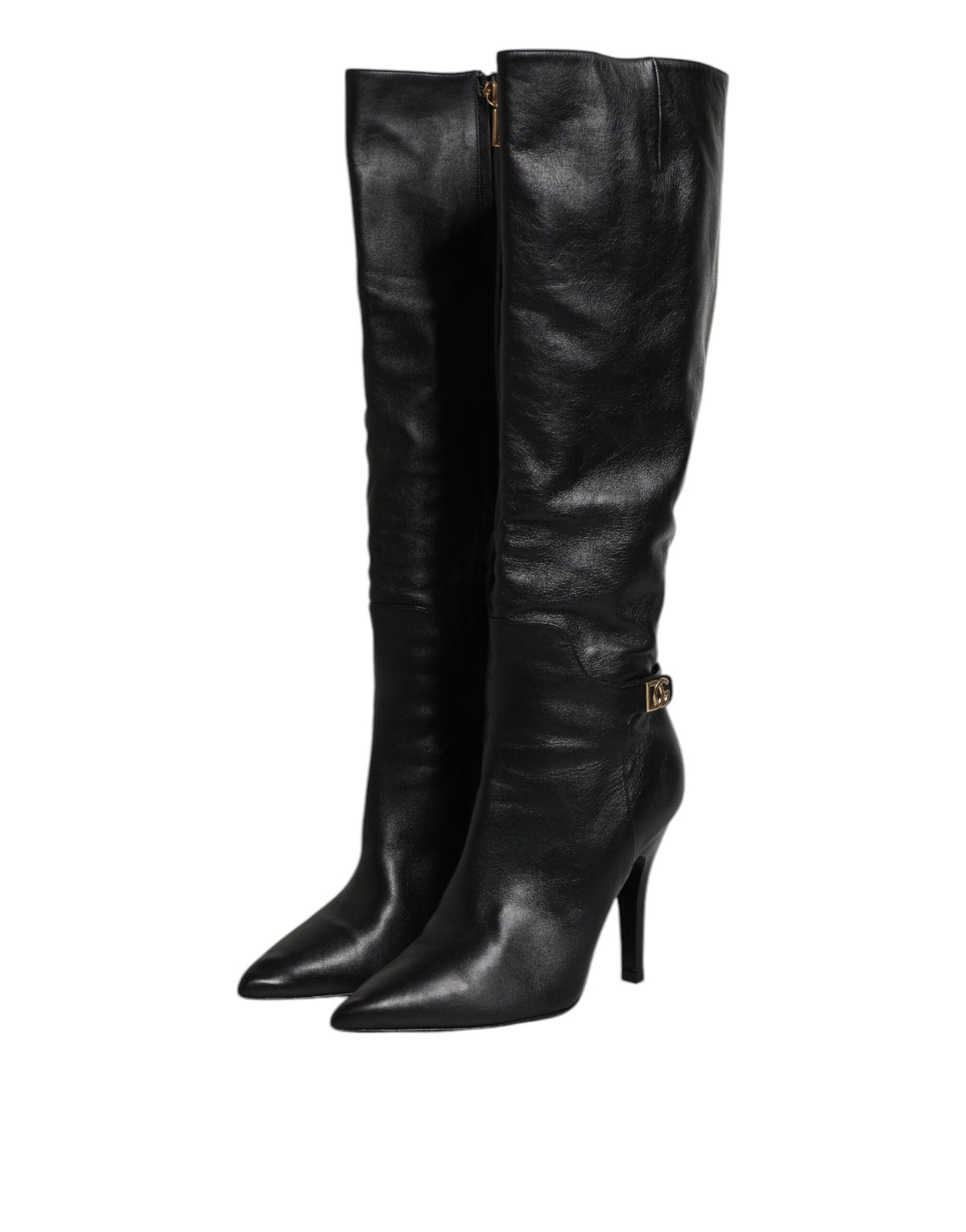 Elevate your style with Dolce & Gabbana's Black Leather Heels Knee High Boots, a masterpiece of Italian craftsmanship that embodies luxury and sophistication.