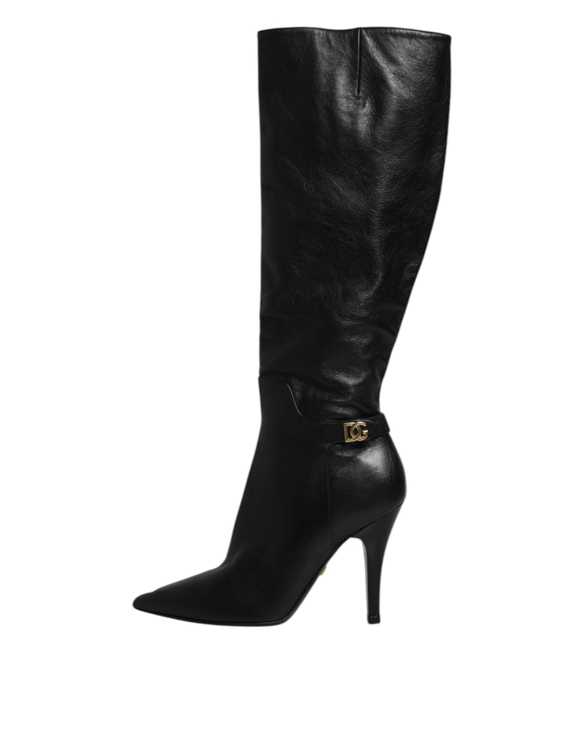 Indulge in the exquisite allure of Dolce & Gabbana's Black Leather Heels Knee High Boots, where luxurious craftsmanship meets timeless elegance for the discerning individual.