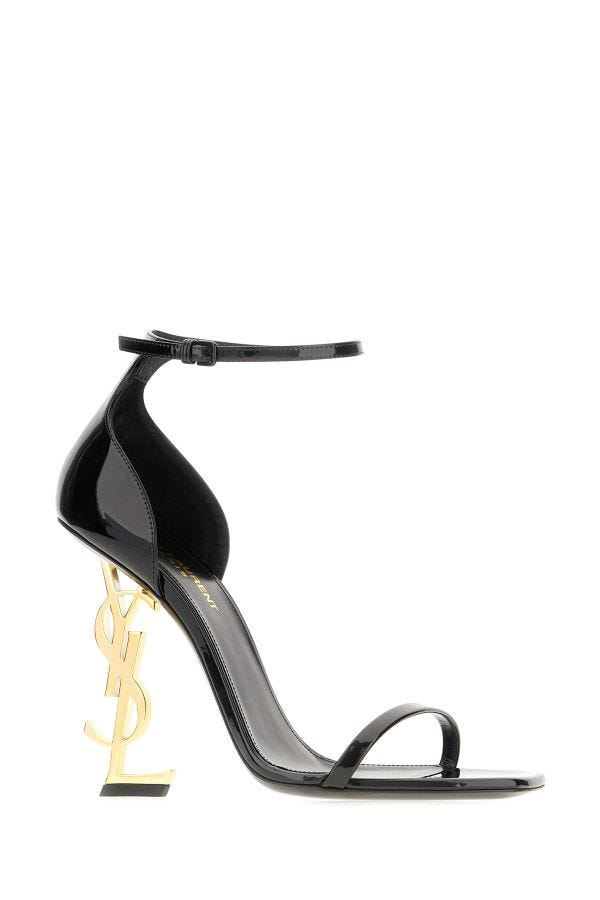 Saint Laurent Black Calf Leather Opyum Sandals - DEA STILOSA MILANO
