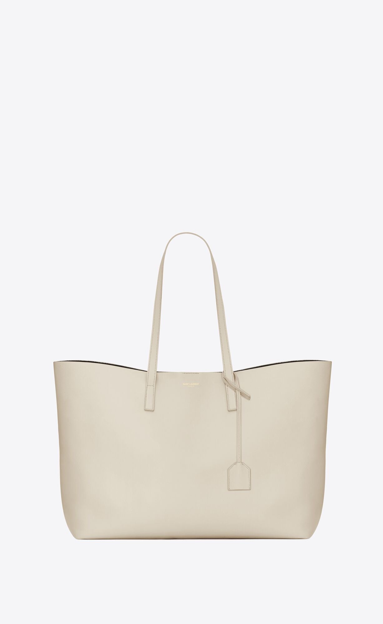 Saint Laurent White Calf Leather Tote Shoulder Bag - DEA STILOSA MILANO
