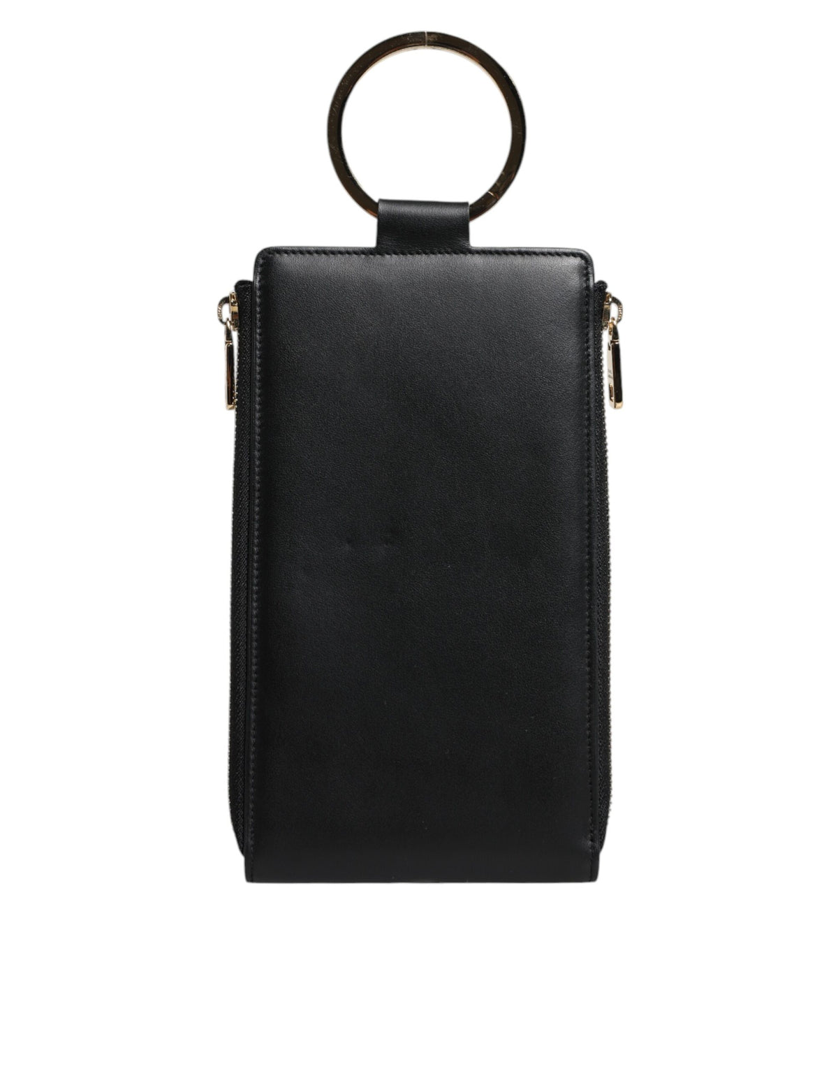 Discover the Dolce & Gabbana Black Leather Logo Plaque Neck Strap Card Coin Wallet, a masterpiece of Italian craftsmanship that embodies timeless elegance and sophistication.