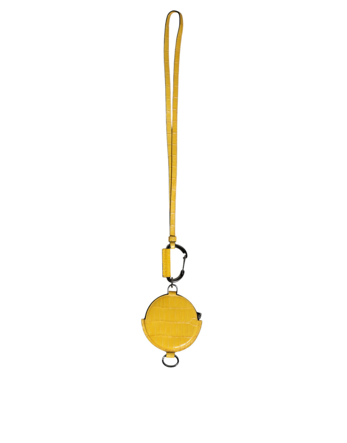 Elevate your style with the Dolce & Gabbana Yellow Round Leather DG Logo Coin Purse, a luxurious blend of exquisite craftsmanship and vibrant elegance, perfect for the discerning individual.