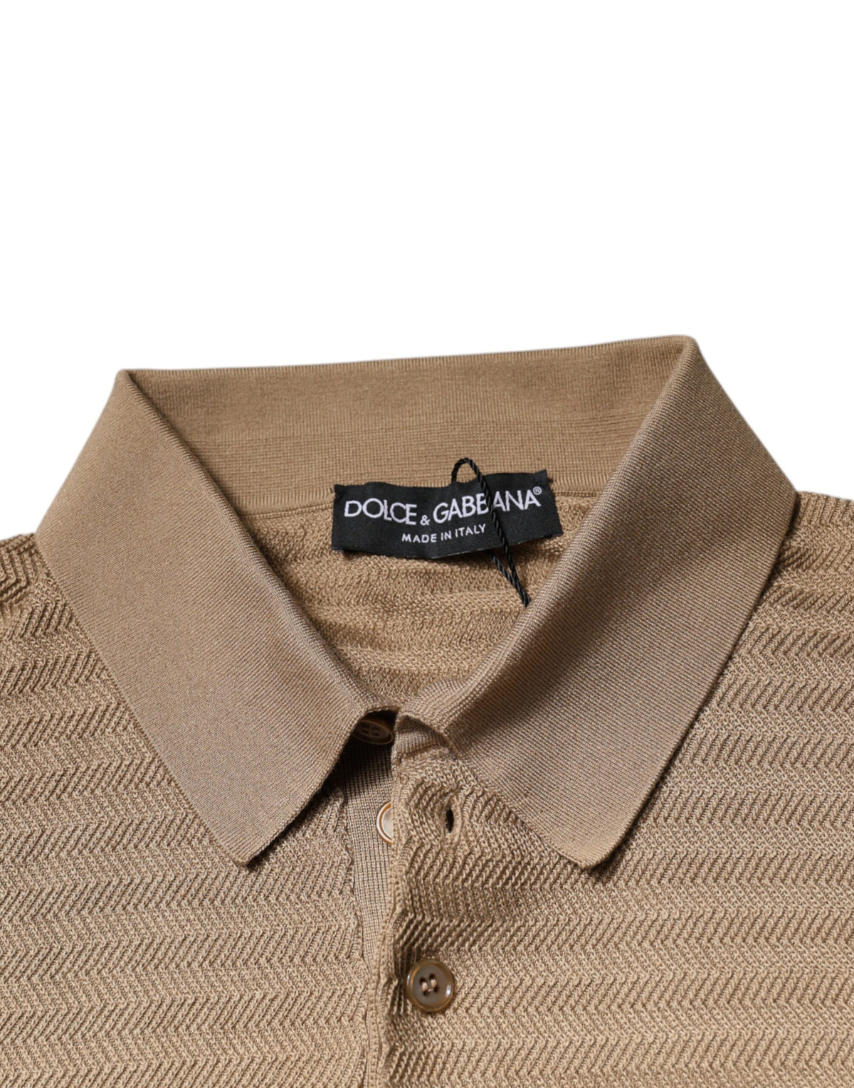 Indulge in the Dolce & Gabbana Brown Collared Silk Polo T-shirt, where exquisite silk meets timeless elegance, perfect for those who embody sophistication and allure.