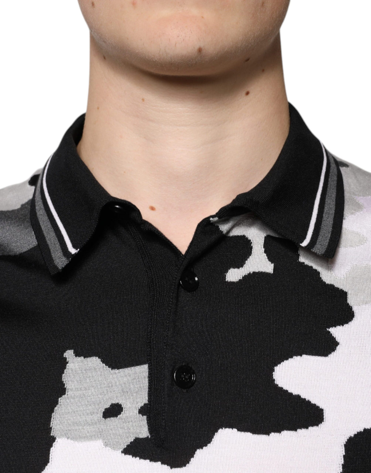 Dolce & Gabbana Multicolor Camouflage Silk Polo T-shirt