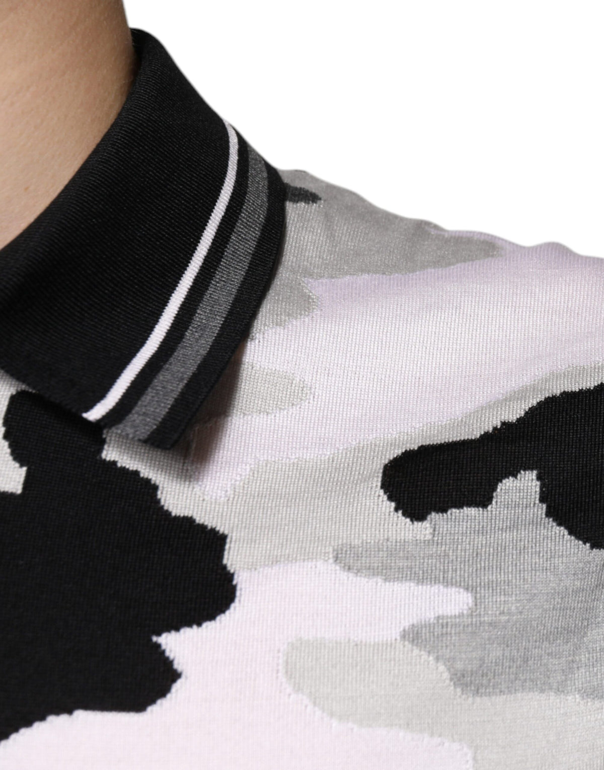 Dolce & Gabbana Multicolor Camouflage Silk Polo T-shirt
