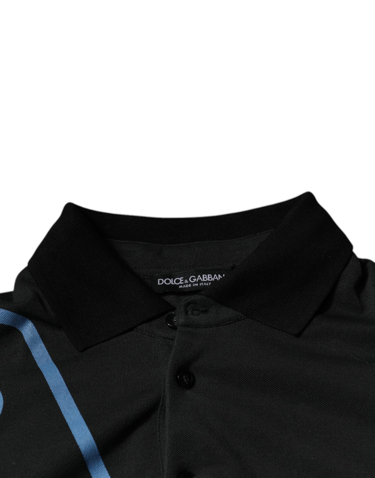 Indulge in the exquisite Dolce & Gabbana Black Logo Print Collared Cotton Polo T-shirt, a symbol of sophistication and Italian artistry, perfect for elevating your luxury wardrobe.
