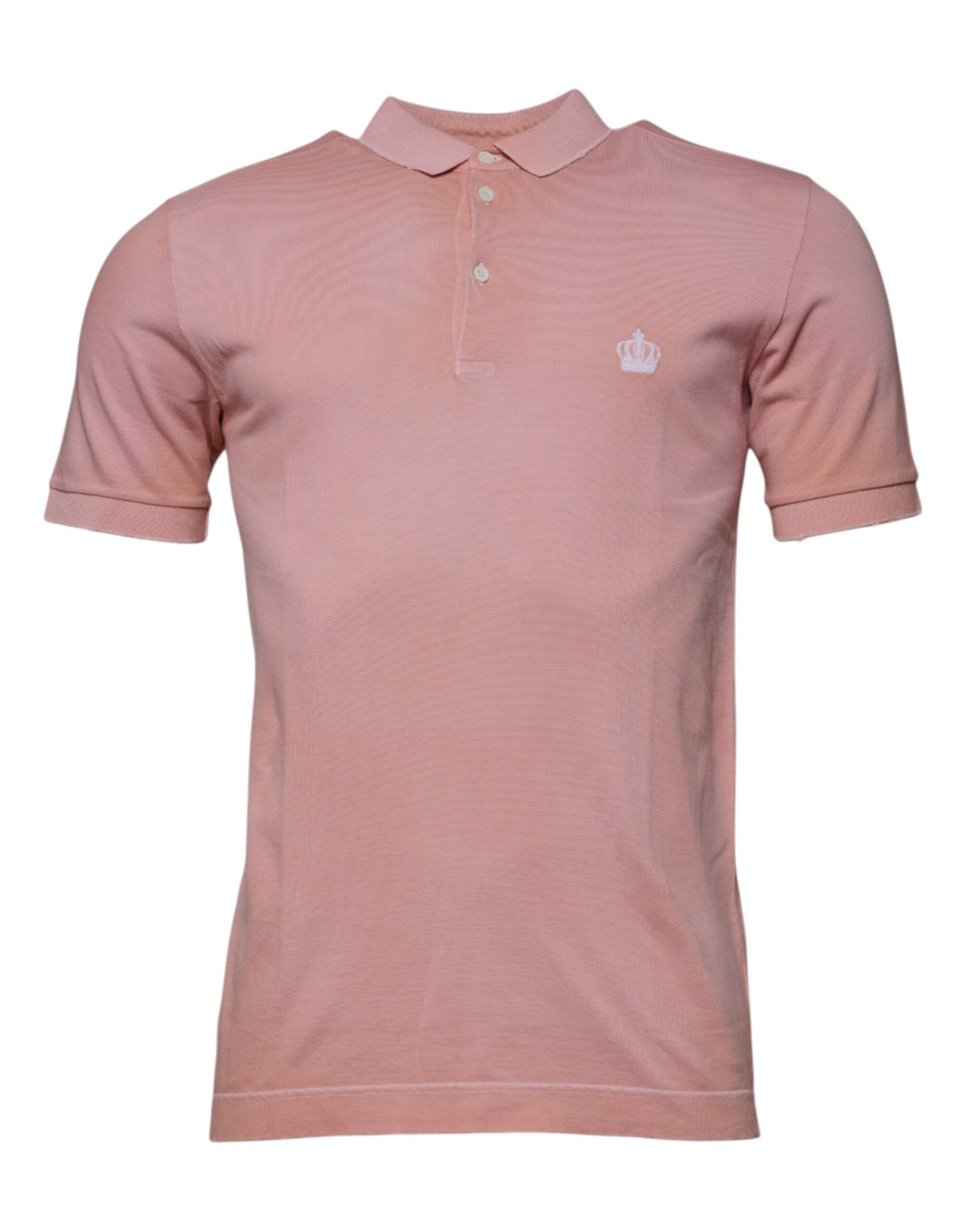 Elevate your wardrobe with the Dolce & Gabbana Pink Crown Collared Polo T-shirt, a masterpiece of Italian craftsmanship in luxurious cotton, perfect for sophisticated moments.
