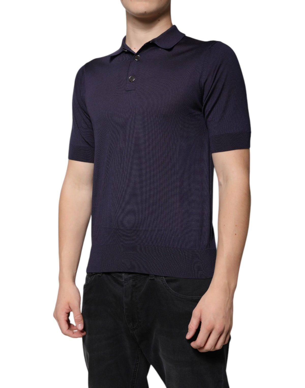 Indulge in the exquisite Dolce & Gabbana Blue Silk Collared Short Sleeves Polo T-shirt, where Italian craftsmanship meets timeless elegance for the discerning connoisseur.