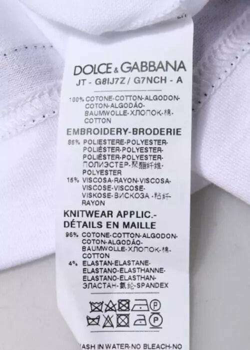 Dolce & Gabbana White Jersey Crew Neck T-shirt - Exquisite Luxury