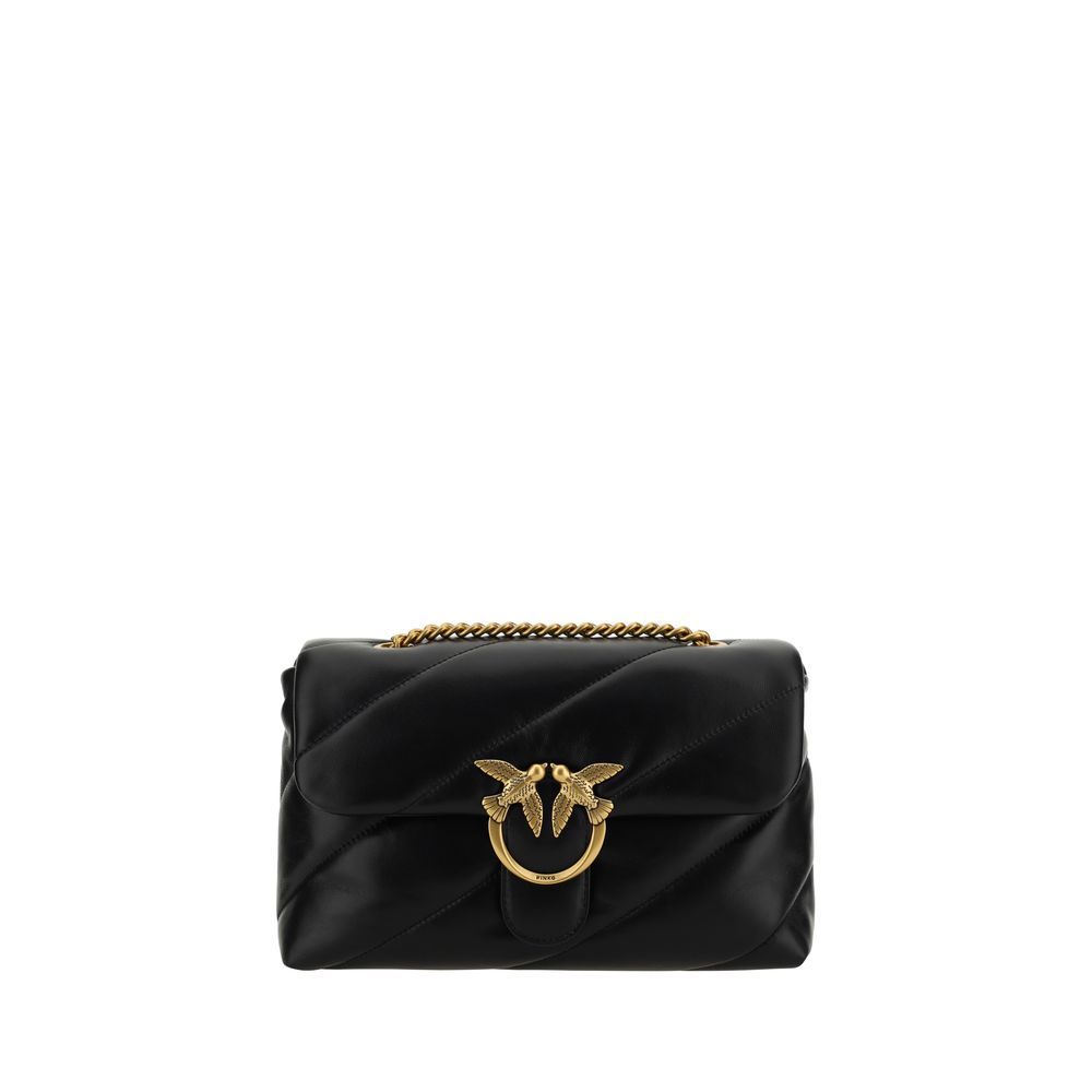 Discover the PINKO Black Calf Leather Bos Taurus Shoulder Bag, a symbol of opulence and sophistication, crafted from sumptuous calf leather for the discerning connoisseur.