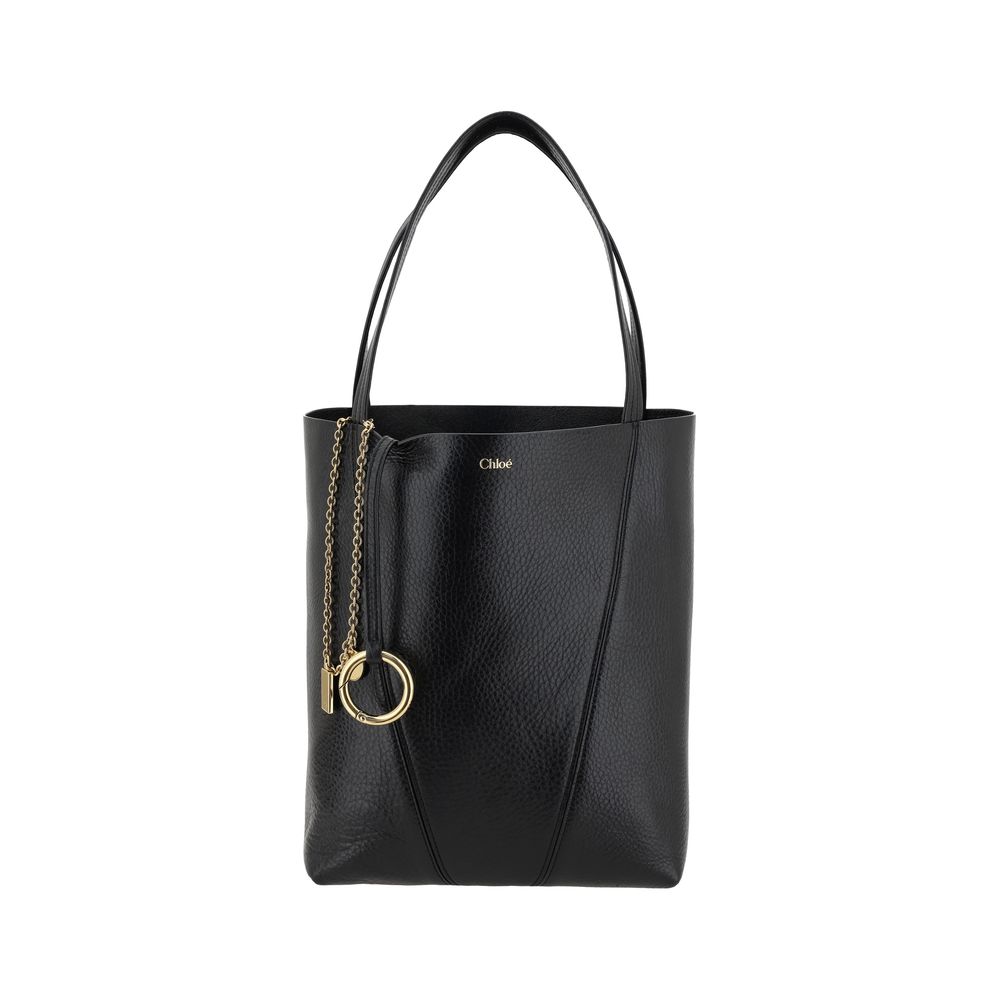 Chloé Black Calf Leather Bos Taurus Shoulder Bag, Artisanal Elegance