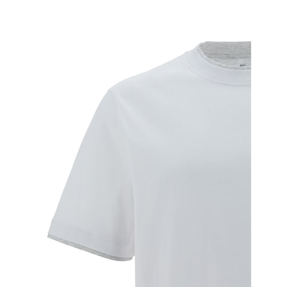 Brunello Cucinelli White Cotton T-Shirt – Artisanal Luxury Essential