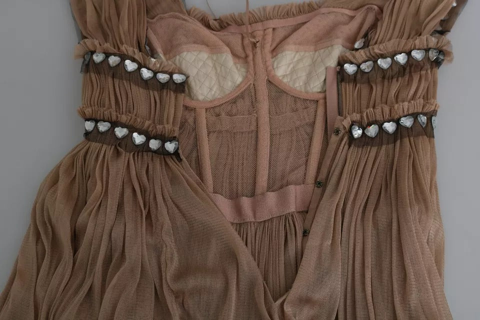 Indulge in the exquisite allure of the Dolce & Gabbana Brown Silk Sleeveless Shift Maxi Dress, a masterpiece of Italian craftsmanship that embodies timeless elegance and luxury.