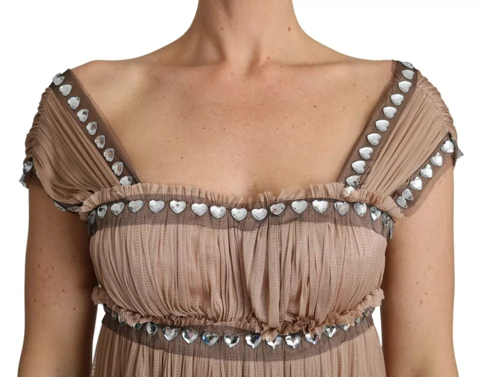 Indulge in the exquisite allure of the Dolce & Gabbana Brown Silk Sleeveless Shift Maxi Dress, a masterpiece of Italian craftsmanship that embodies timeless elegance and luxurious sophistication.