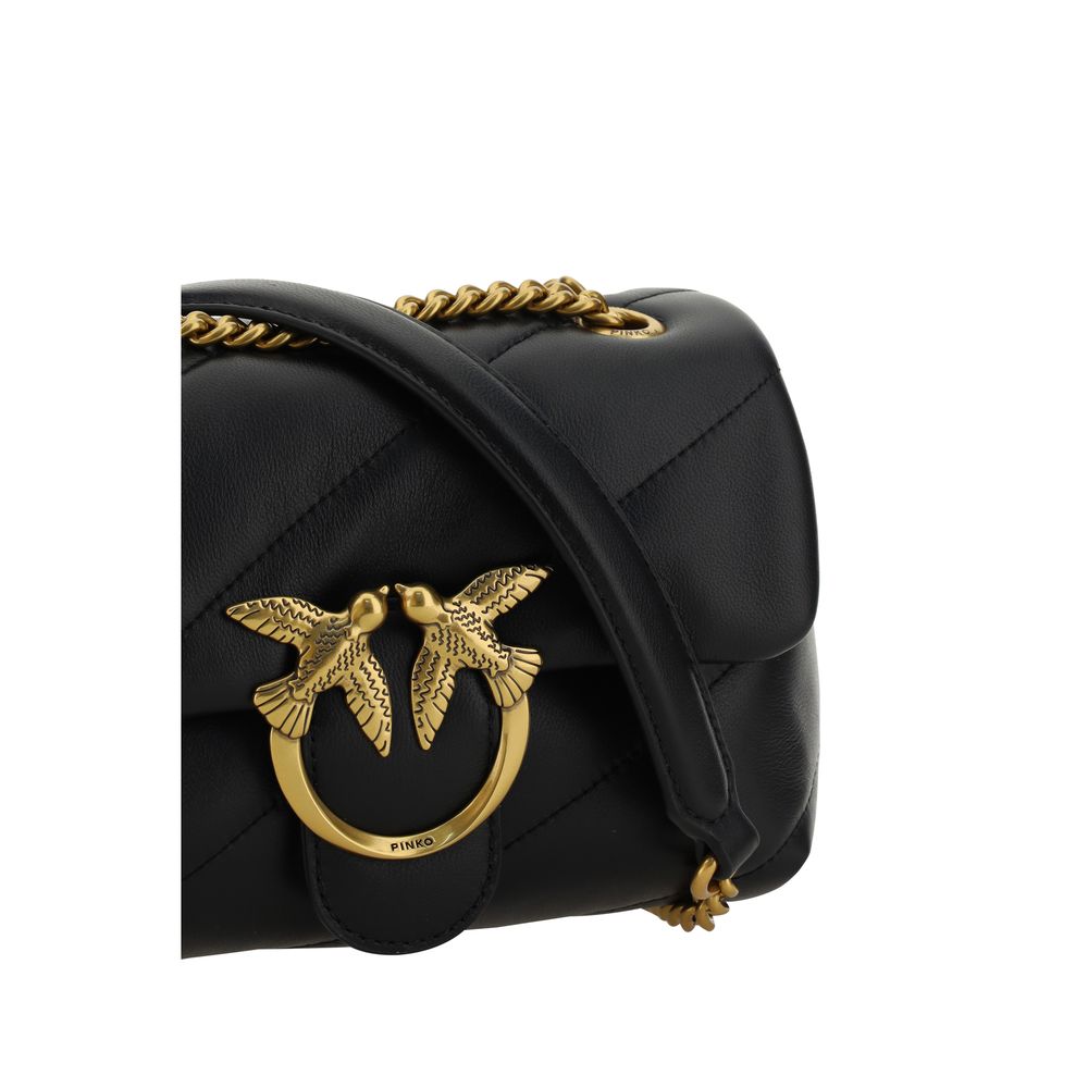 Discover the PINKO Black Calf Leather Bos Taurus Shoulder Bag from the SS26 collection, a luxurious embodiment of artistry and sophistication, perfect for any occasion.