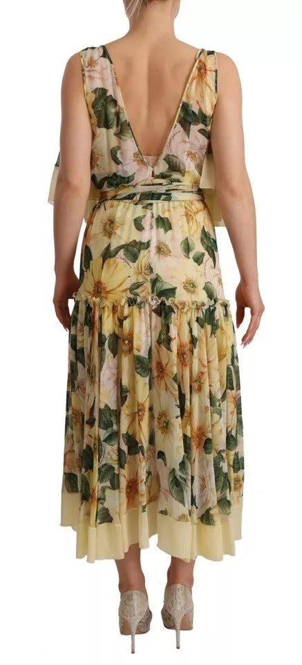 Discover the exquisite Dolce & Gabbana Multicolor Silk Floral Print Long Maxi Dress, a luxurious blend of silk and artistry, perfect for those who embody elegance and sophistication.