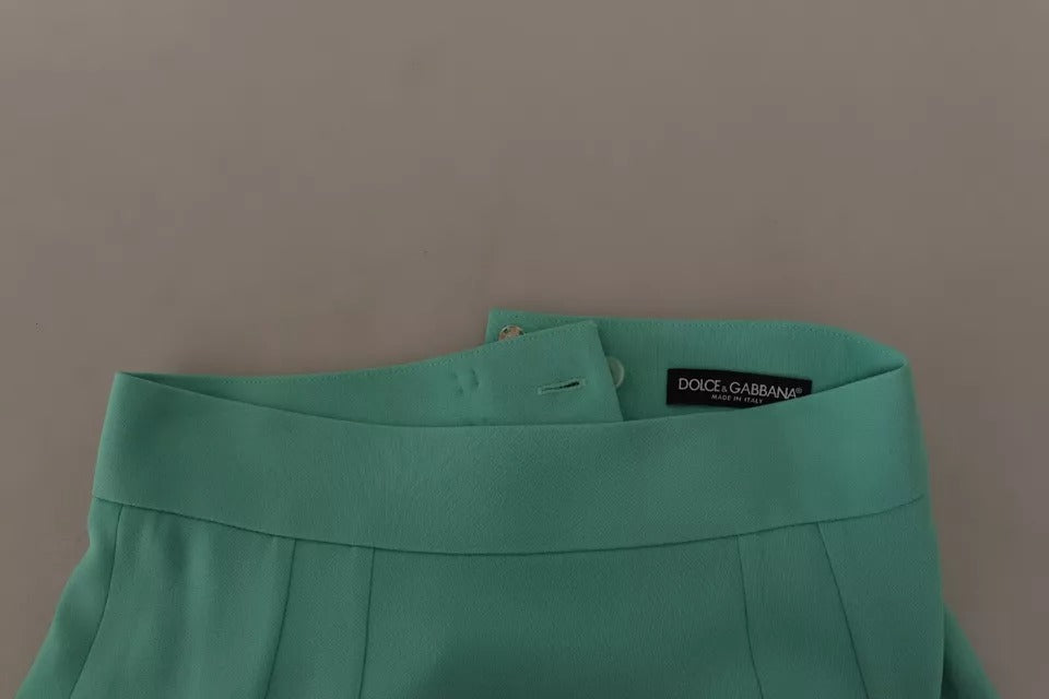 Dolce & Gabbana Mint Green Viscose Midi Skirt - Timeless Elegance