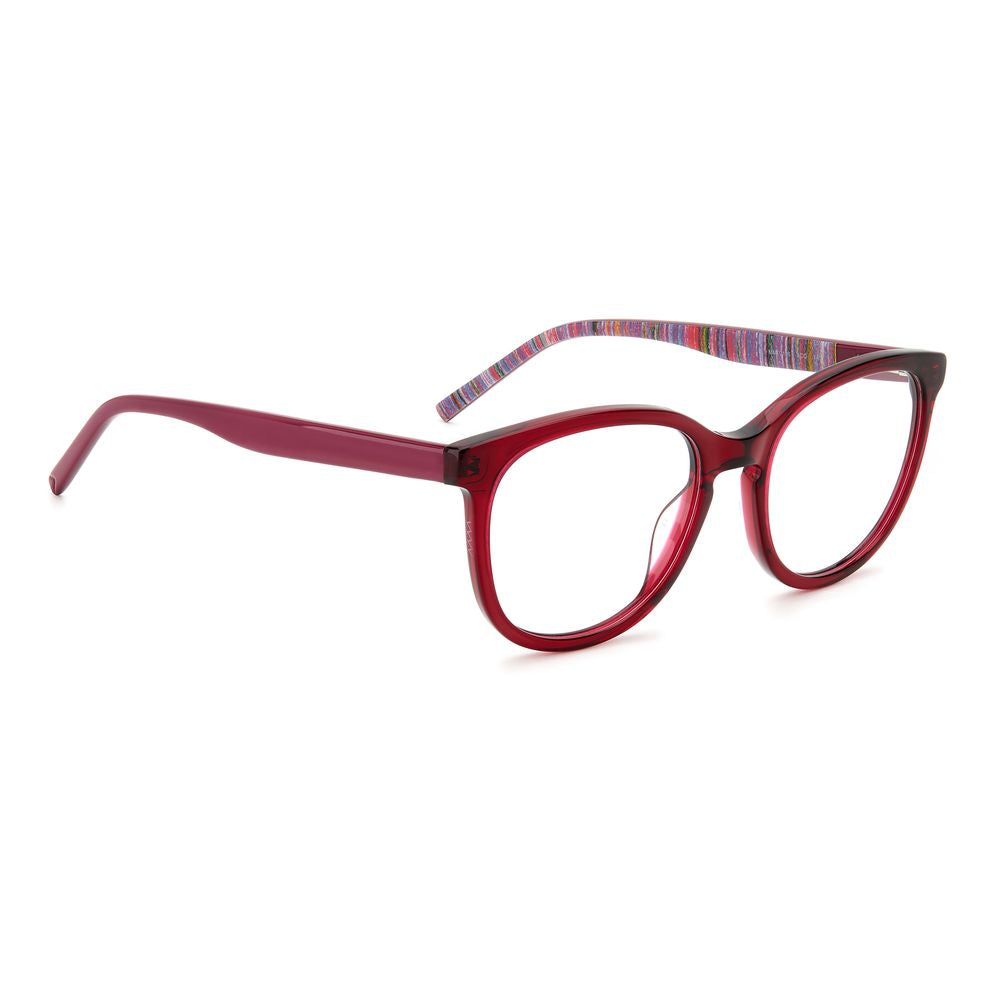 Indulge in M Missoni Red Acetate Glasses, where exquisite craftsmanship meets striking design, elevating your allure with captivating confidence and timeless elegance.