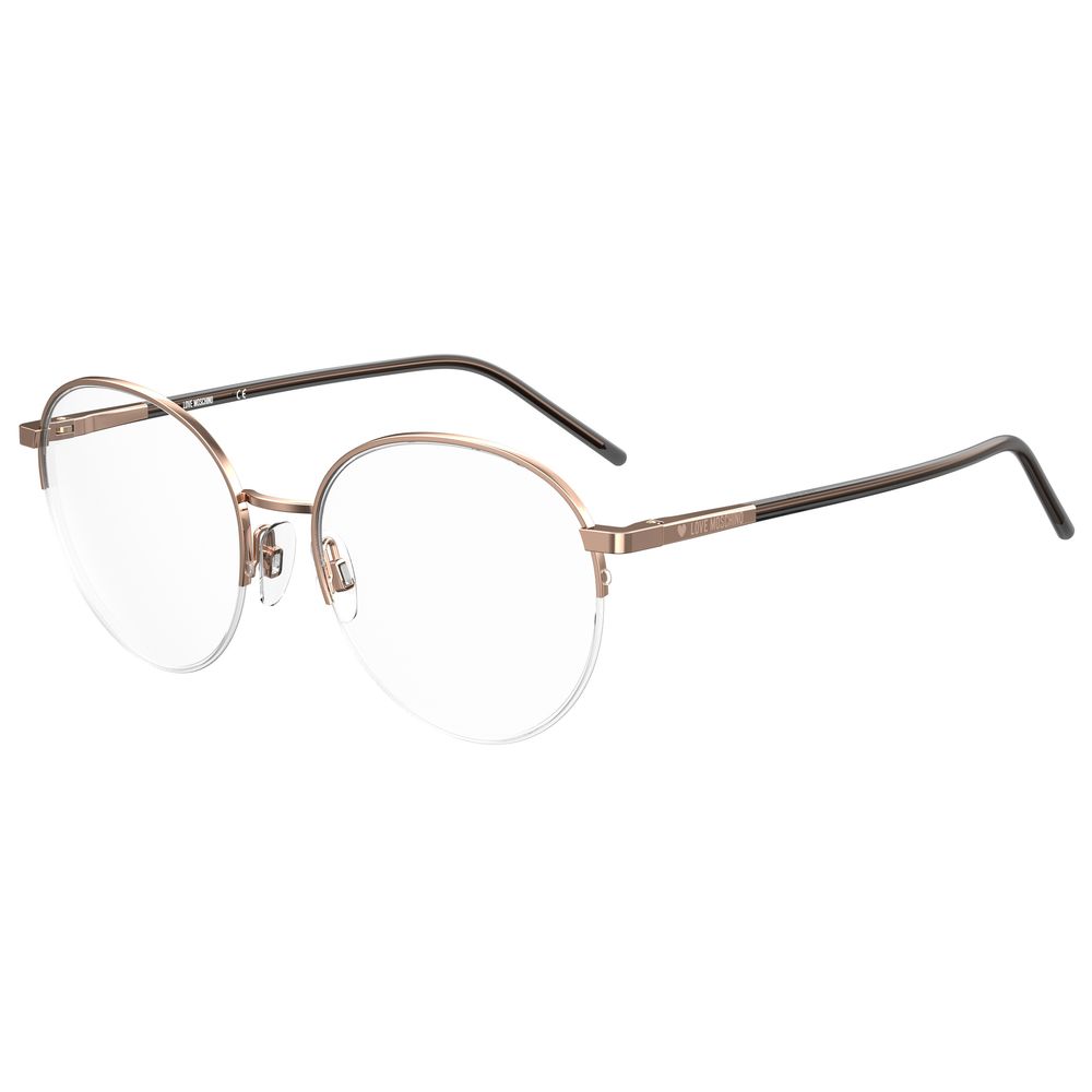 Experience the exquisite allure of Love Moschino Gold Metal Glasses, where timeless craftsmanship meets modern elegance, perfect for the discerning individual.