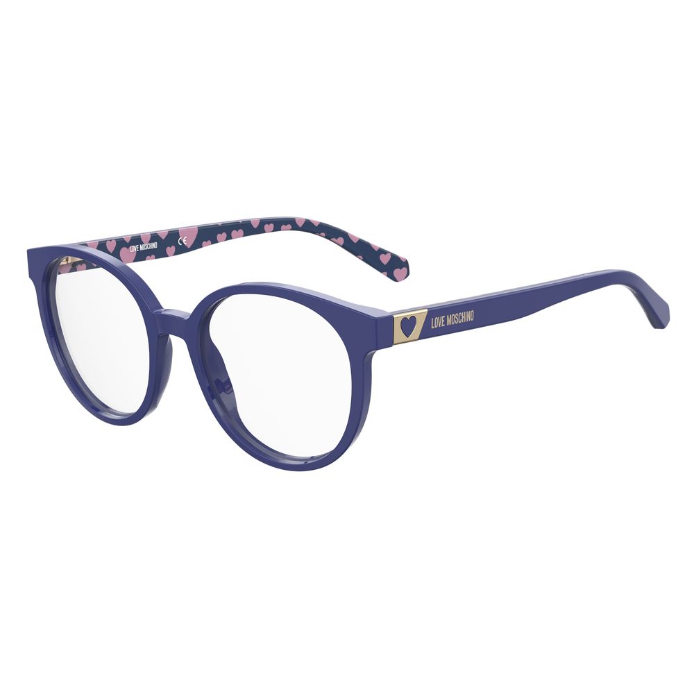 Elevate your style with Love Moschino Blue Acetate Glasses, where exquisite craftsmanship meets luxurious comfort, embodying refined individuality and timeless elegance.